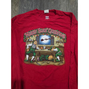 Vintage Merry Elfin Christmas Harley Davidson Hanes Size 2XL Longsleeve Shirt